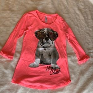 Justice Girls Top 8 Flip Sequin Hot Pink Puppy